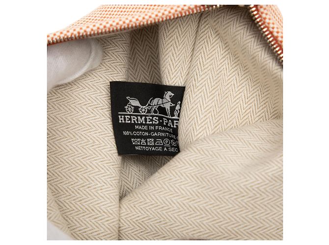 Custodia H Labyrinthe grande in tela arancione Hermès - vista 5