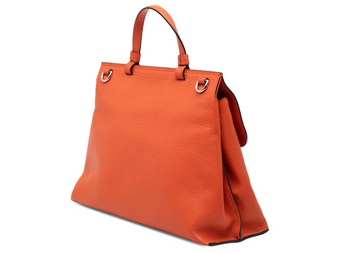 Borsa Gucci Orange Medium in pelle di vitello Bamboo Daily Satchel Arancione - vista 2