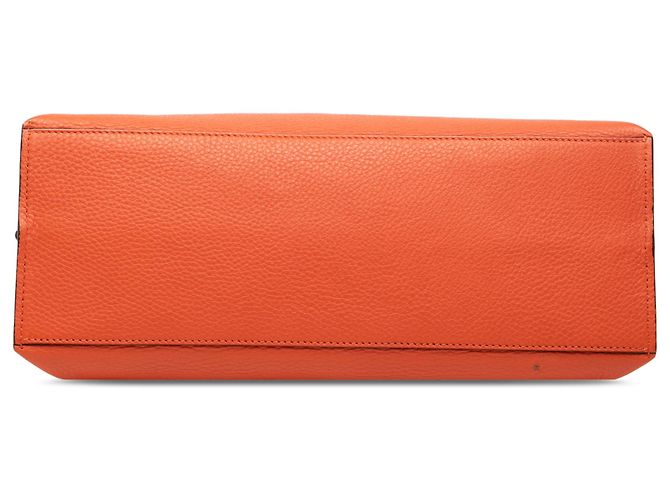 Borsa Gucci Orange Medium in pelle di vitello Bamboo Daily Satchel Arancione - vista 3