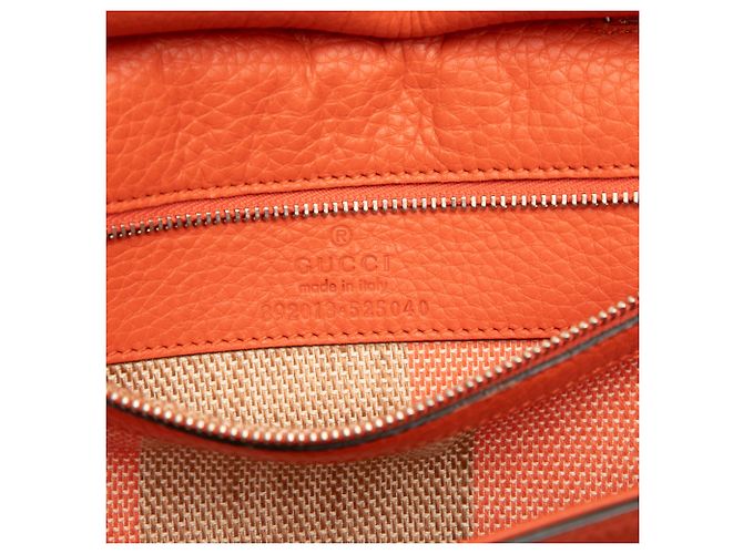Borsa Gucci Orange Medium in pelle di vitello Bamboo Daily Satchel Arancione - vista 5