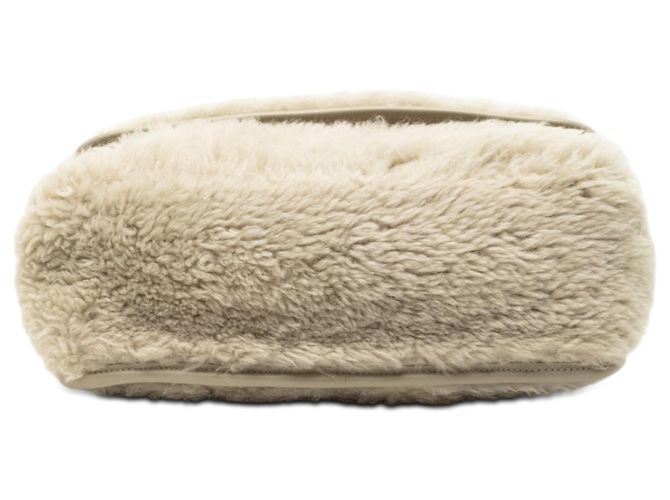 Borsa a spalla Niki media in shearling marrone Saint Laurent Beige - vista 3