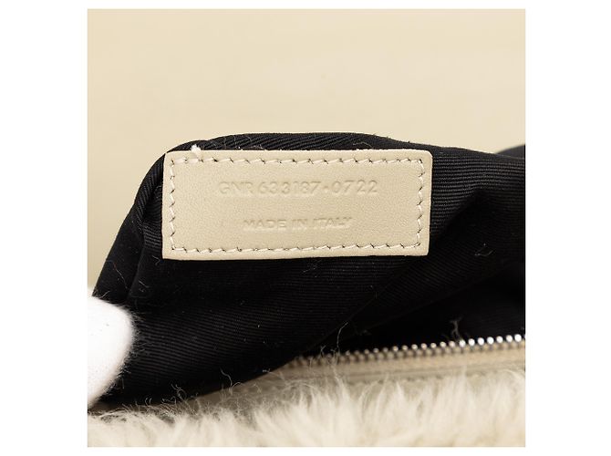 Borsa a spalla Niki media in shearling marrone Saint Laurent Beige - vista 6