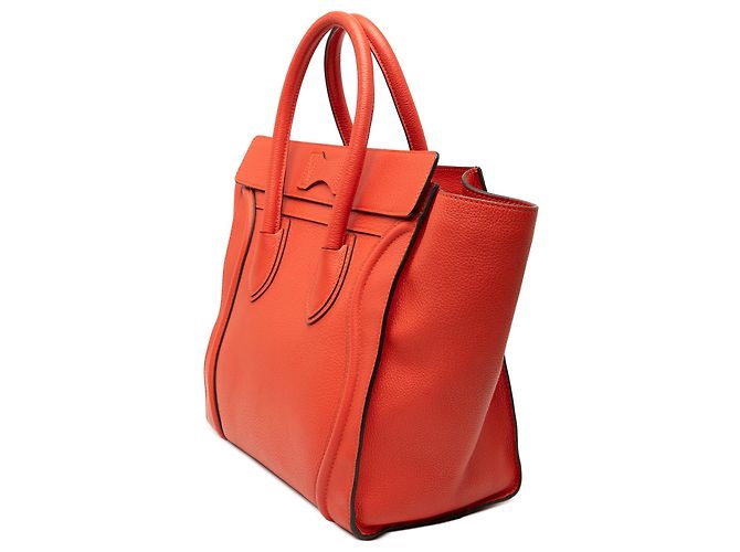 Luggage Céline Mini Sac de Voyage en Cuir Orange - vue 2