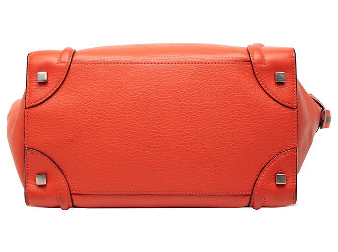 Luggage Céline Mini Sac de Voyage en Cuir Orange - vue 3