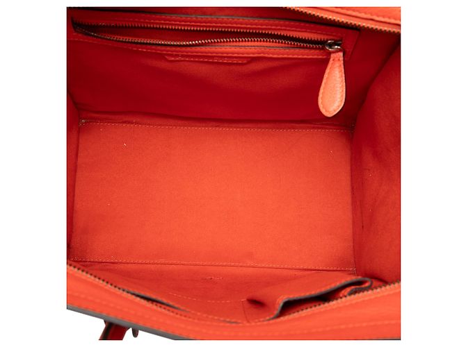 Luggage Céline Mini Sac de Voyage en Cuir Orange - vue 4