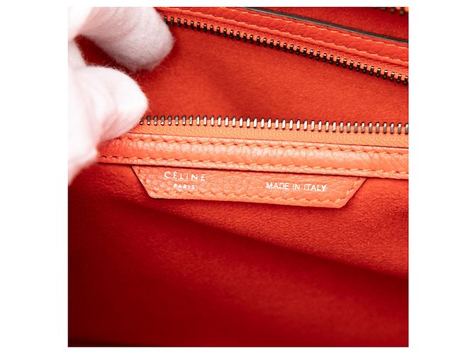 Luggage Céline Mini Sac de Voyage en Cuir Orange - vue 5
