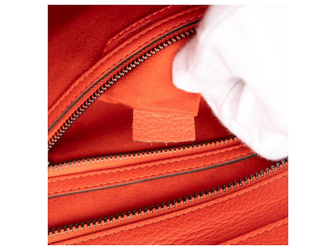 Luggage Céline Mini Sac de Voyage en Cuir Orange - vue 6