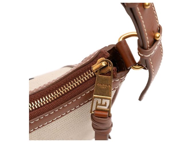 Balmain Beige Canvas B Army Logo Shoulder Bag - view 7