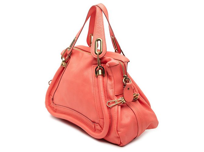 Borsa Paraty media in pelle arancione Chloé Pesca - vista 2