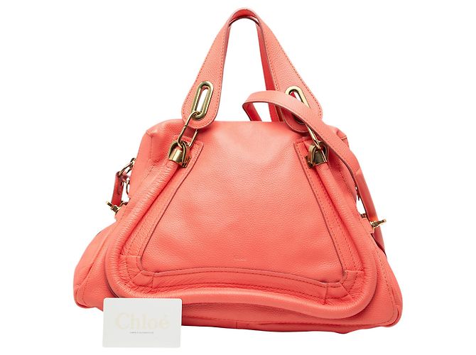 Borsa Paraty media in pelle arancione Chloé Pesca - vista 8