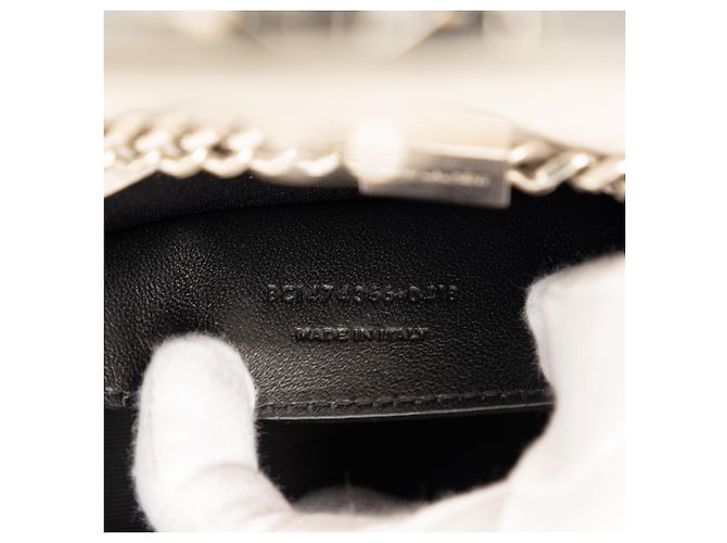 Saint Laurent Marrone Piccolo Grain de Poudre Monogramma Kate Borsa a Tracolla con Frange Beige - vista 6