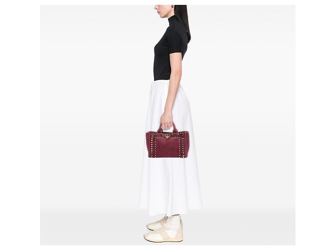 Prada Rote kleine Canapa Bijoux-Handtasche Bordeaux - Ansicht 6