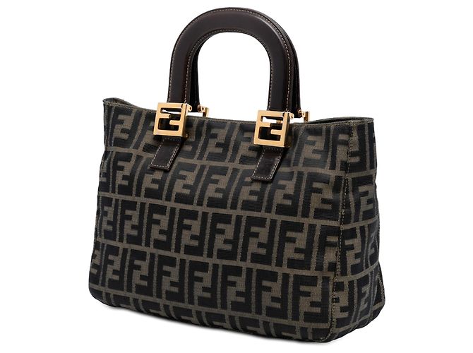 Fendi Petit Tote Twins en Toile Zucca Marron - vue 2