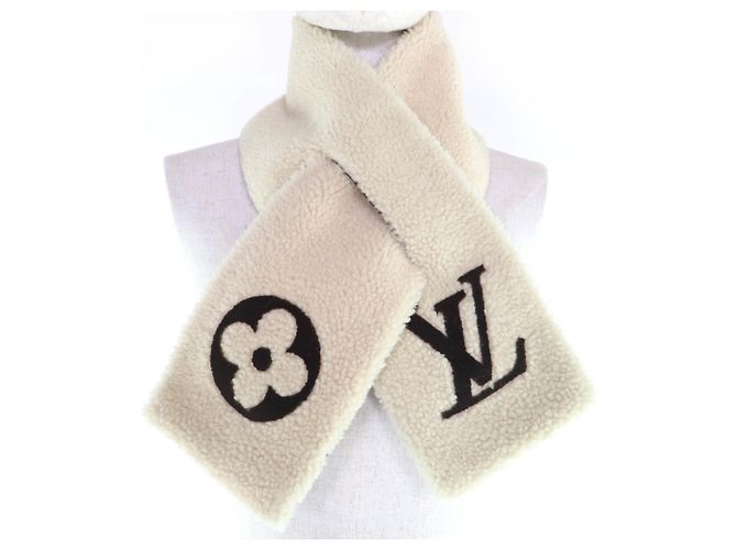 Sciarpa Tippet in avorio Louis Vuitton Crudo - vista 6