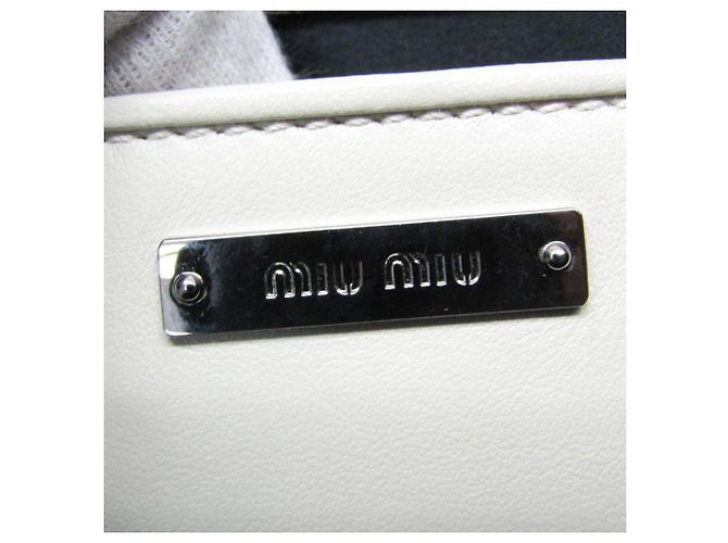 Miu Miu Damen Leder Clutch in Grau und Hellbeige - Ansicht 13