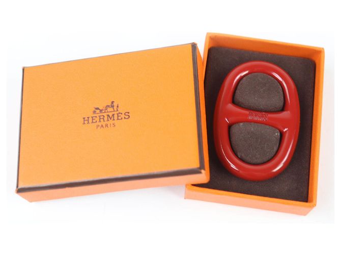 Schalring Chaine d'Ancre aus rotem Metall mit Hermès-Logo - Ansicht 2