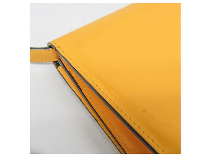 Borsa a spalla in pelle donna Fendi Calligraphy 8BT317 Giallo - vista 5