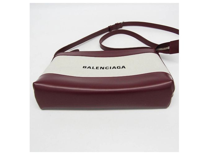 Borsa a tracolla Balenciaga blu navy 639497 Bordò Bianco sporco - vista 4