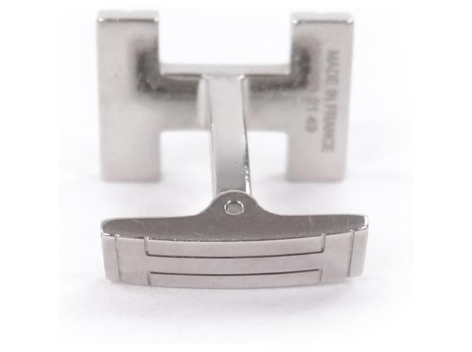 Gemelli in argento con design H-Logo di Hermès - vista 3