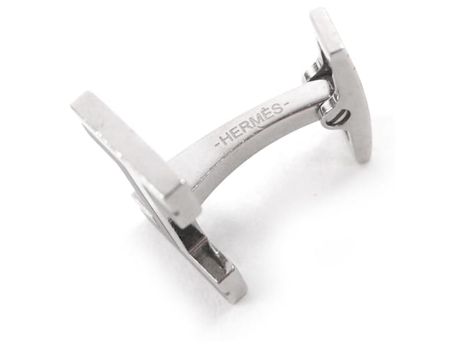 Gemelli in argento con design H-Logo di Hermès - vista 4