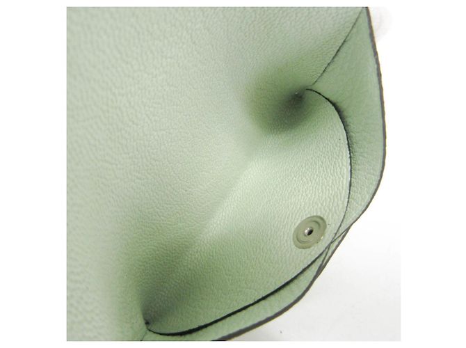 Tarjetero Calvi Duo de cuero de cabra Hermès Verde claro - vista 5