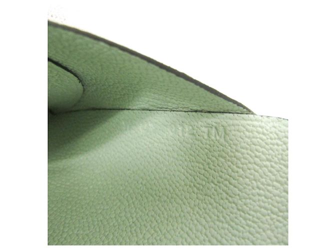 Tarjetero Calvi Duo de cuero de cabra Hermès Verde claro - vista 9
