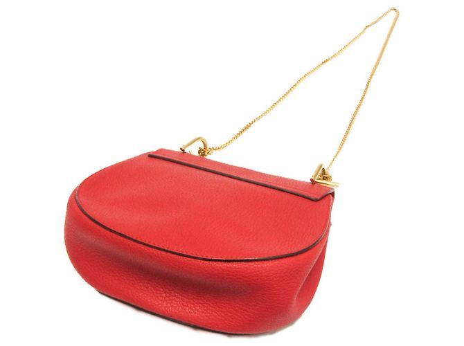 Borsa a spalla in pelle Chloé Drew 3S1031 per donna Rosso - vista 3