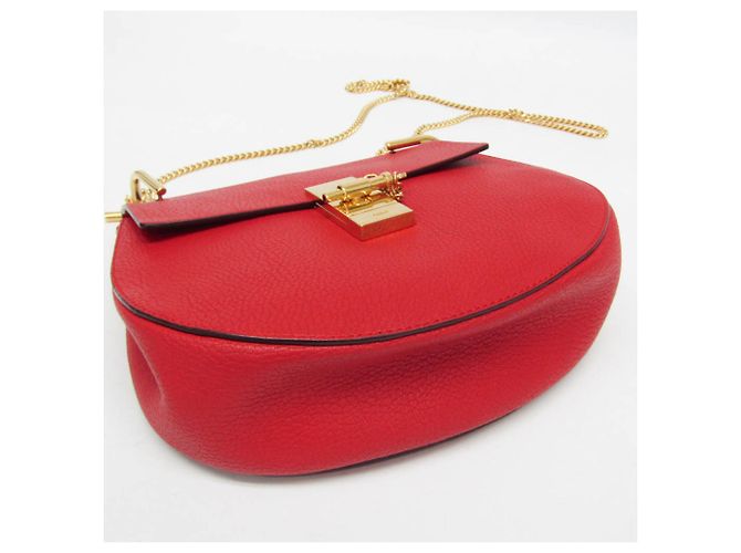 Borsa a spalla in pelle Chloé Drew 3S1031 per donna Rosso - vista 5