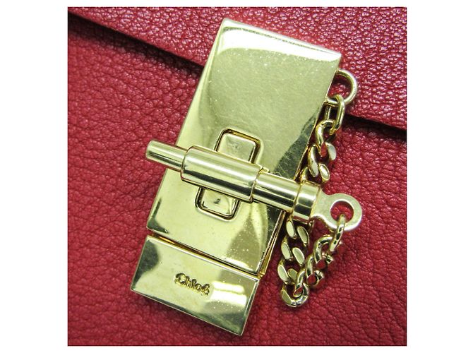 Borsa a spalla in pelle Chloé Drew 3S1031 per donna Rosso - vista 8