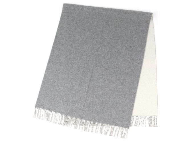 Grau Cashmere Doppelgesicht Schal von Hermès Braun - Ansicht 2