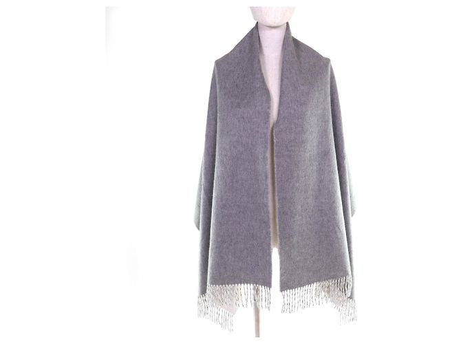 Grau Cashmere Doppelgesicht Schal von Hermès Braun - Ansicht 3