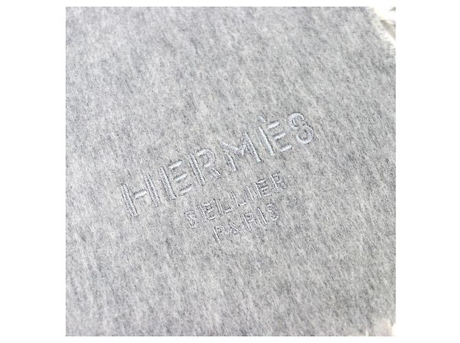 Grau Cashmere Doppelgesicht Schal von Hermès Braun - Ansicht 6
