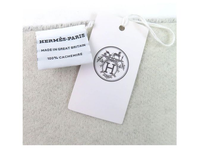 Grau Cashmere Doppelgesicht Schal von Hermès Braun - Ansicht 7