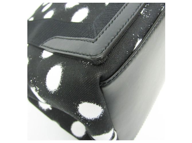 Everyday Balenciaga Navy Cabas S Dot Print Handtasche Schwarz Weiß - Ansicht 4