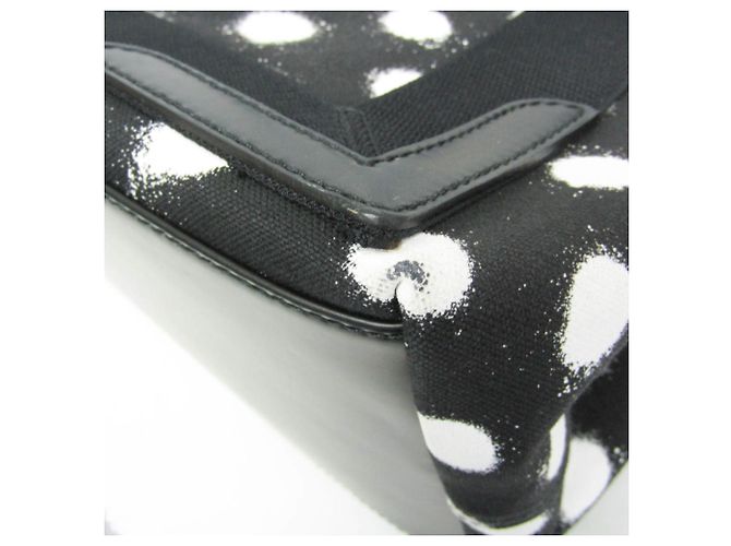 Everyday Balenciaga Navy Cabas S Dot Print Handtasche Schwarz Weiß - Ansicht 6