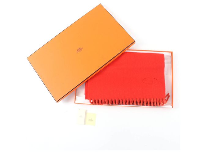 Stola reversibile in cashmere 100% Hermès Arancione - vista 2