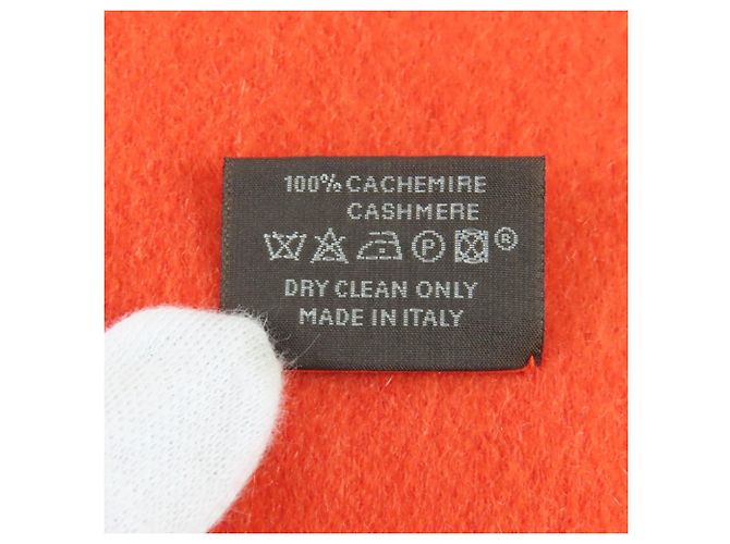 Stola reversibile in cashmere 100% Hermès Arancione - vista 9