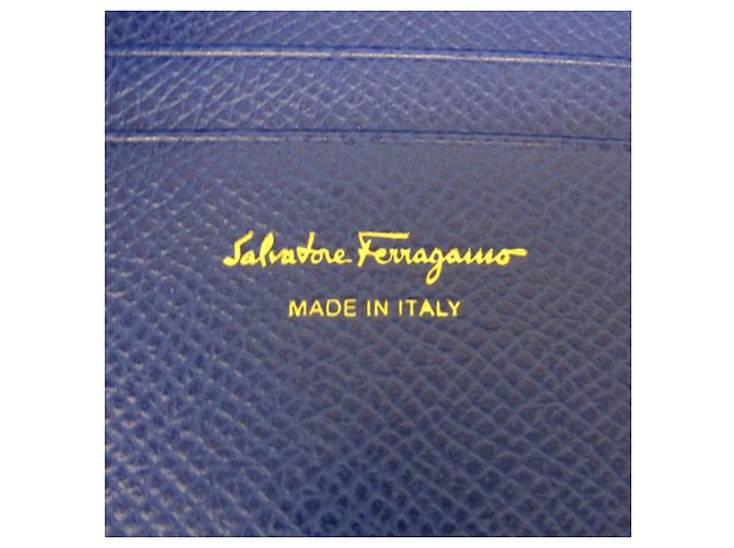 Cartera de cuero azul Vara de Salvatore Ferragamo - vista 13