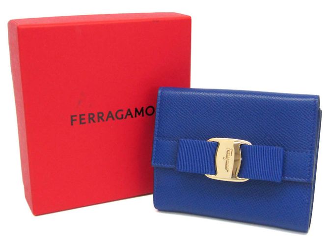 Cartera de cuero azul Vara de Salvatore Ferragamo - vista 2