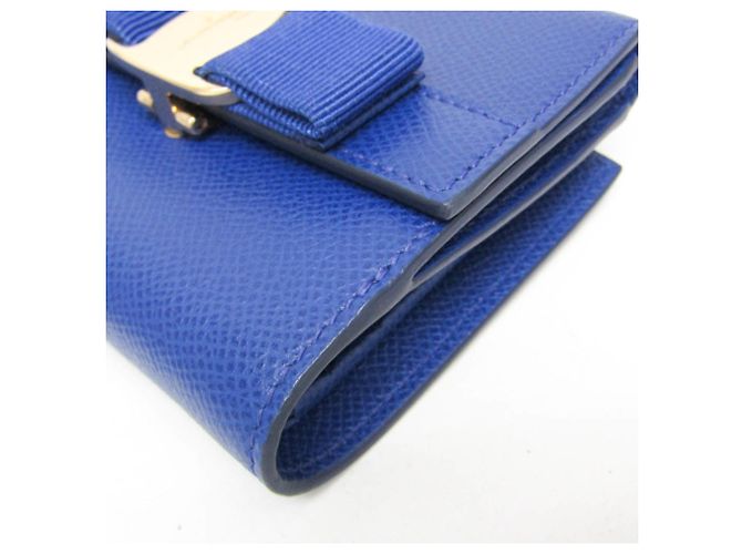 Cartera de cuero azul Vara de Salvatore Ferragamo - vista 7