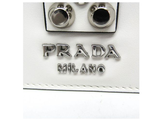 Borsa in pelle da donna Prada Electra Studs 1BD120 Bianco - vista 12