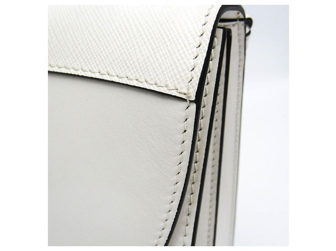 Borsa in pelle da donna Prada Electra Studs 1BD120 Bianco - vista 7