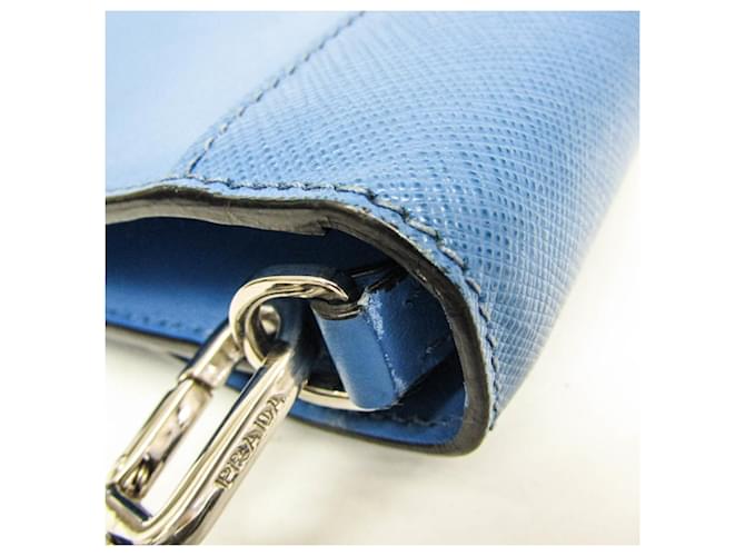 Borsa a Spalla in Pelle Prada Electra Studs Blu - vista 12