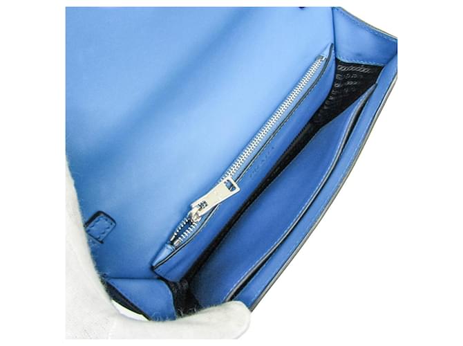 Borsa a Spalla in Pelle Prada Electra Studs Blu - vista 3