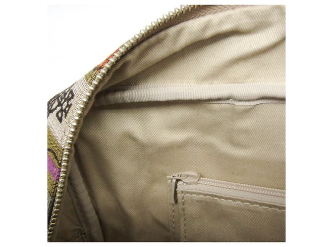 Borsa Boston Small Orb Stripe di Vivienne Westwood Marrone Verde - vista 15