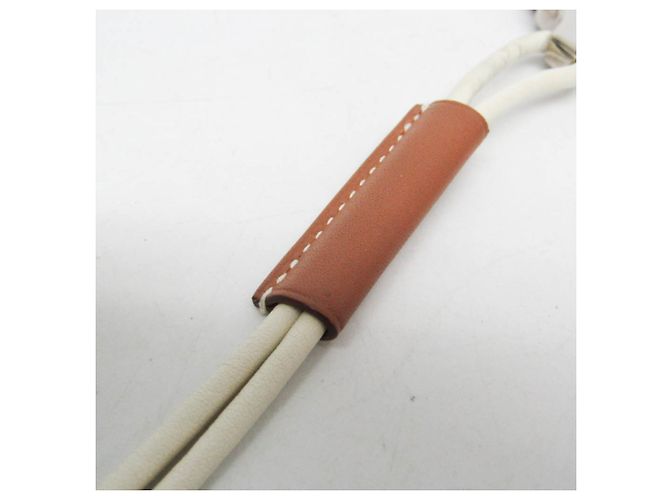 Hermès Collana Pendente Tresse Grand Kyoto Hermes Loop Marrone Bianco - vista 10