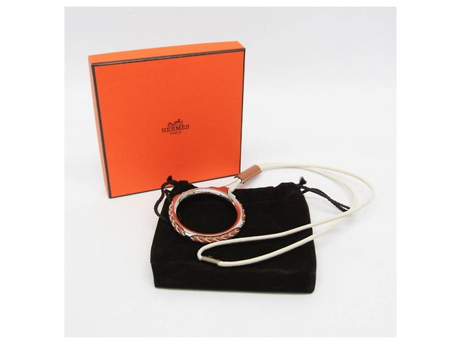 Hermès Collana Pendente Tresse Grand Kyoto Hermes Loop Marrone Bianco - vista 2