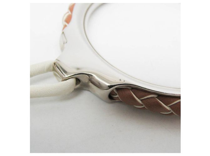 Hermès Collana Pendente Tresse Grand Kyoto Hermes Loop Marrone Bianco - vista 5
