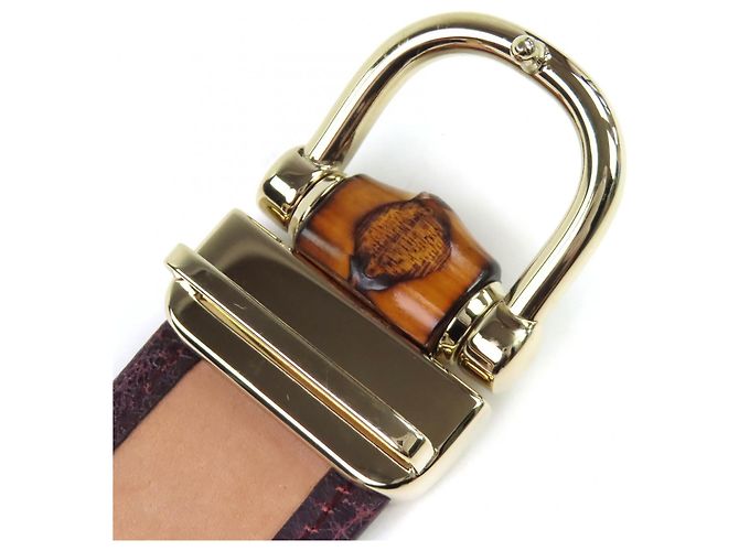 Cinturón de lona GG con detalles de cuero Bamboo de Gucci - vista 3