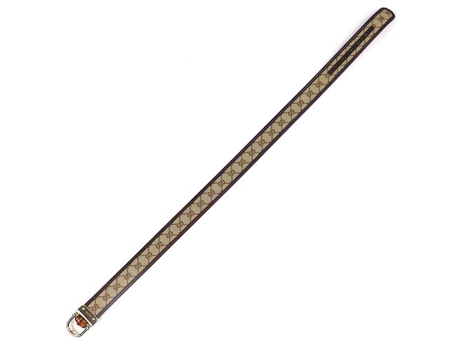 Cinturón de lona GG con detalles de cuero Bamboo de Gucci - vista 4